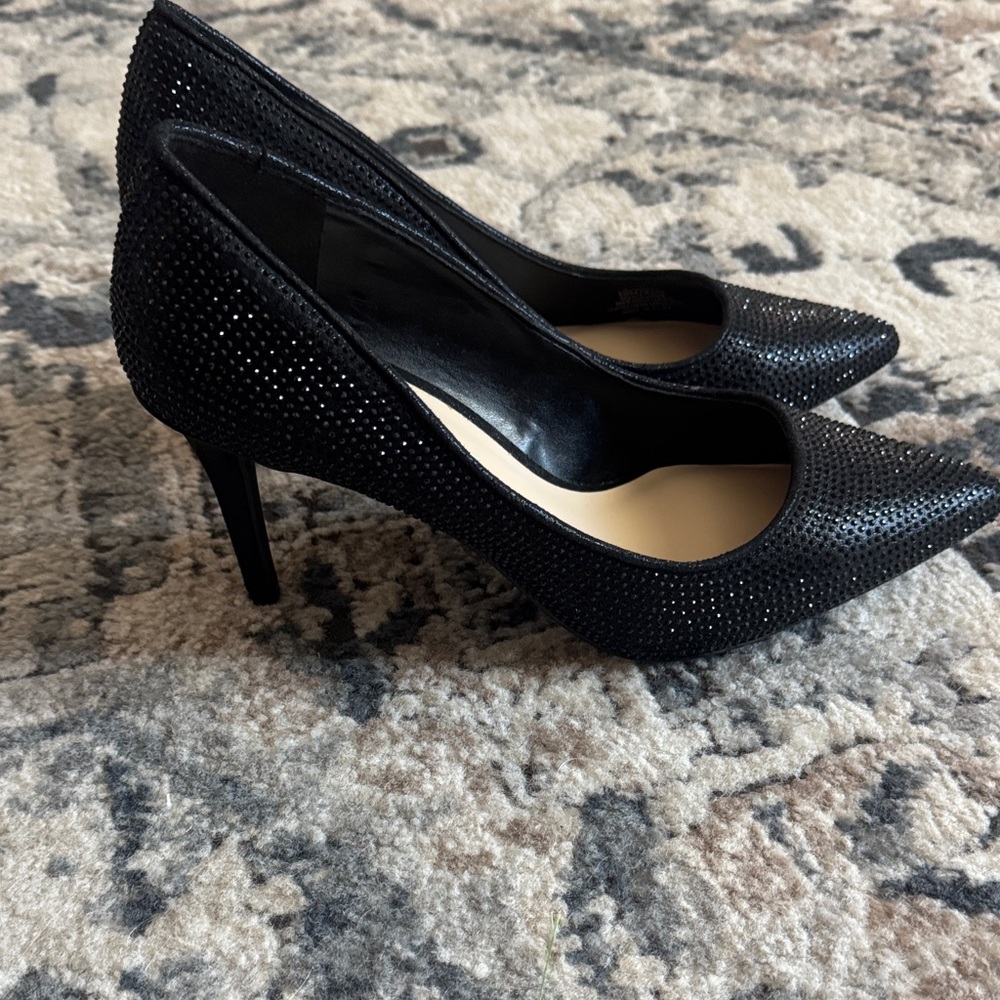Jessica Simpson Black Sparkle Heels - Picture 5 of 7